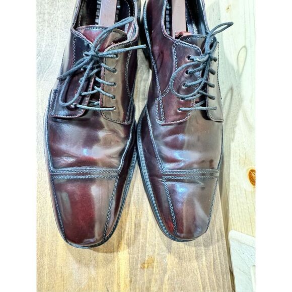 Johnston & Murphy Men's Burgundy Cap Toe Oxford Derby Dress Shoes Size 8M 15-238 - Picture 9 of 11